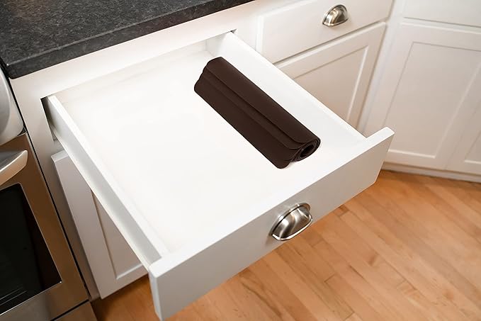 GASARÉ, Placemats Set of 4, Silicone Placemats, Table Mats, Non-Slip, Easy to Clean, Heat Resistant, Flexible, 20% Thicker, 16 x 12 inches x 1.1mm, Brown