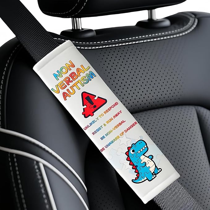 Autism Belt Covers, Car Seat Belt Covers, Sensory Friendly Design for Special Needs People, Autism Support Gift for Family Travel