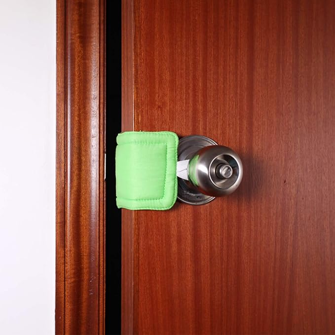 Door Silencer Door Jammer Door Closer Cushion Nursery Door Silencer Door Latch Cover 3 Pack for Noise Reducing Quiet Doors Baby Toddler Safety 3.25 x 5.5 Inch (New Green)