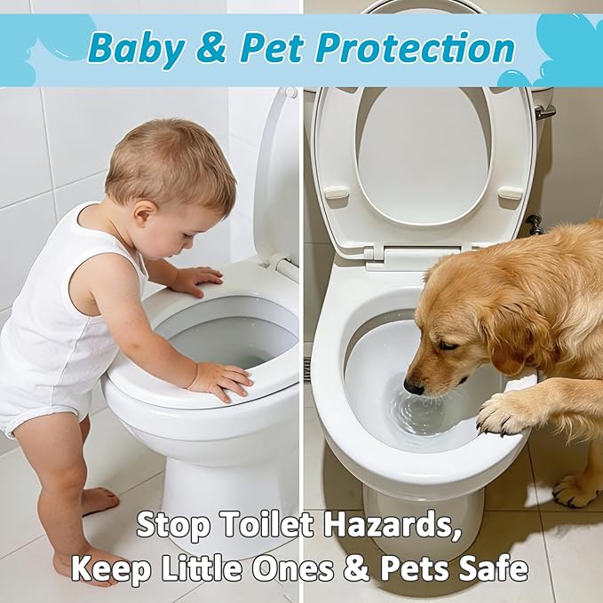 Baby Toilet Lock (1 Pack) for Baby Safety,Toilet Locks Baby Proof Easy Installation with 3M Adhesive,Toilet Child Safety Lock Fit for Most Standard Toilets