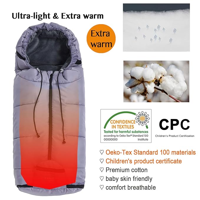 Yobee Baby Bunting Bag for Stroller, Multi Function Toddler Sleeping Bag, Waterproof Windproof Univerisal Footmuff Stroller Accessories fit for Almost Stroller