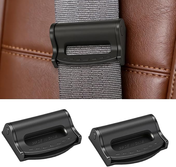 2 Pcs Seat Belt Adjuster Clips - Universal Positioners of Adults Anti Slip Car Safety Positioners Vehicle Shoulder Neck Strap Clips for Most Cars
