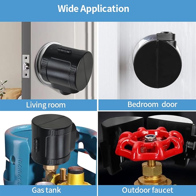 Child Proof Door Knob Cover Lock for Dementia Elderly Safety - Universal ABS Plastic Lock-Out Device for Bedroom, Bathroom, Gas Valve & Outdoor Faucets (Fits Most Circular Knobs)-2 Pack