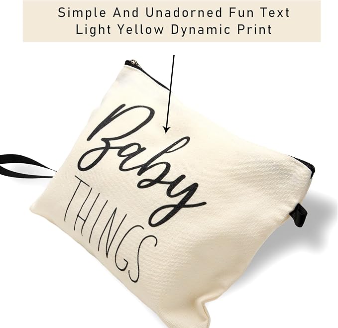 Mommy & Baby Bag - Canvas Zipper Pouch Set, New Mom Essentials, Postpartum Travel Toiletry Bag for Baby, 2 PCS