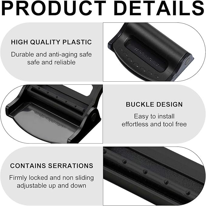 2 Pcs Seat Belt Adjuster Clips - Universal Positioners of Adults Anti Slip Car Safety Positioners Vehicle Shoulder Neck Strap Clips for Most Cars