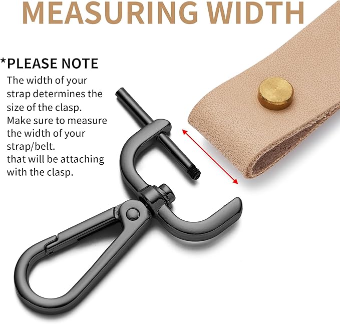 4PCS Detachable Snap Hook Swivel Clasp with Screw Bar, Multiple Sizes Hardware for Changing Bag Straps,Gunmetal1 1/2