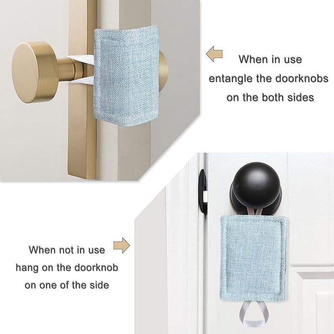 Door Latch Covers for Newborn Door Silencer, Quiet Door Closer Fit for Light Sleepers No Slamming, Prevent from Locking - 4" x 3", Light Blue, 3 Pieces