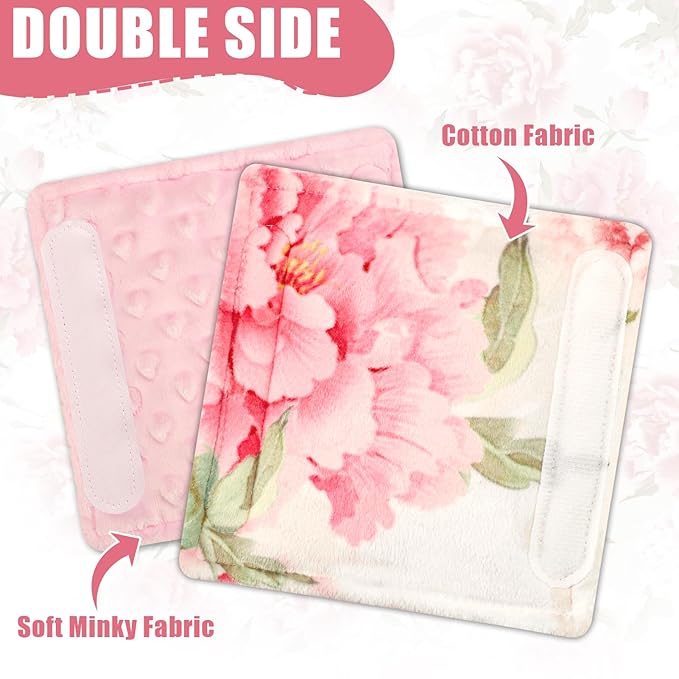 Car Seat Strap Pads for Baby Kids, HNHUAMING Ultra Soft Carseat Straps Shoulder Covers, 2 Pack Infant Seat Belt Cover Pad for Baby Car Seats/Strollers/High Chair/Pushchair, Pink Floral