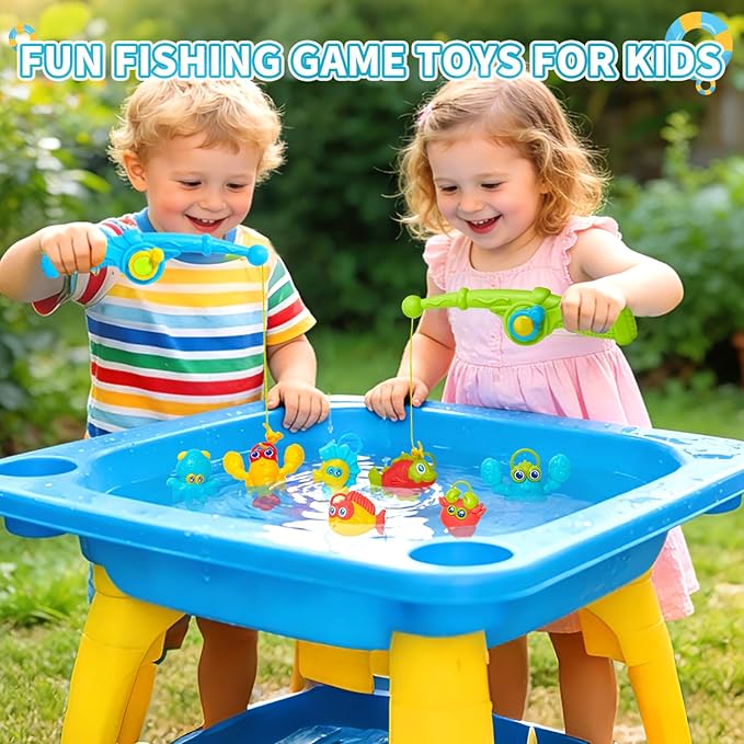 Baby Bath Toys for Kids Ages 1-3, 26Pcs Mold Free Bath Toys Toddler 2-4 for Fishing Game Toys with Fishing Rod Net and Storage Bag, Water Table Pool Bathtub Toys for Toddlers and Kids Ages 3-5 4-8