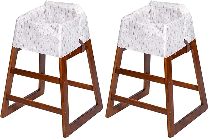 J.L. Childress Healthy Habits by Disposable Restaurant High Chair Cover Individually Wrapped for Travel Convenience, Stars/Hearts/Arrows (Pack of 2)