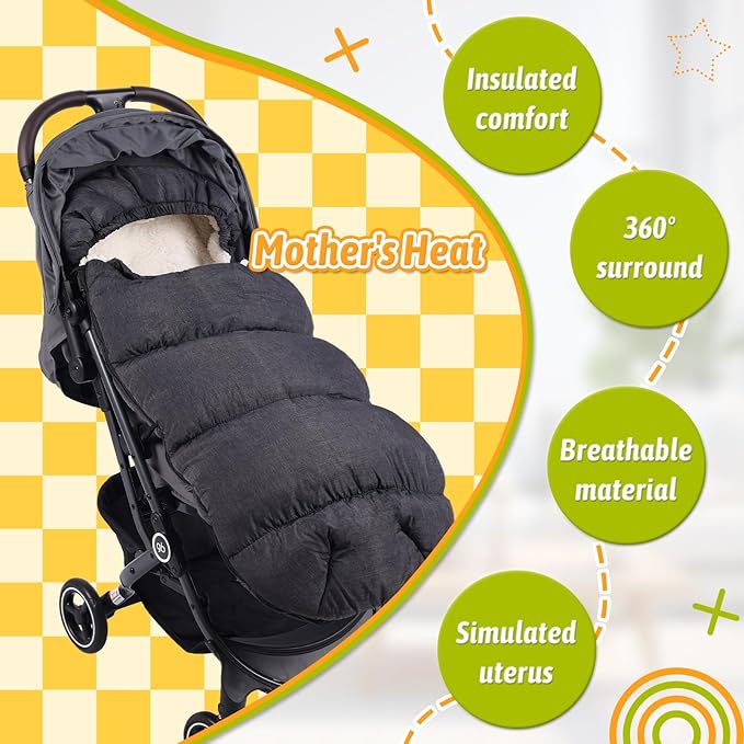 KERHAND Waterproof &Thicken Universal Stroller Cover Winter,Stroller Footmuff Bunting Bag for Warm Strollers Muff,Stroller Accessories for Baby Sleeping Bag Winter Stroller Blanket