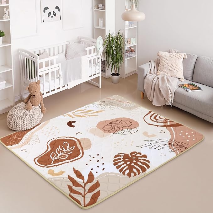 Baby Play Mat, Toodler Floor Mat 59 x 71 inch, Extra Thick Foam Non-Slip Washable,Crawling Cushion for Tummy Playing