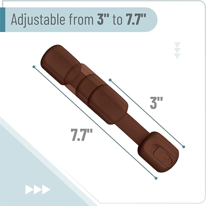 Bates- Child Safety Strap Locks, 6 Pack, Brown, Baby Cabinet Locks