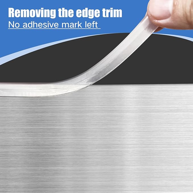 Clear Rubber Edge Trim, Self-Adhesive Clear Silicone Edge Trim, Edge Protector for Sheet Metal, Glasses or Flexi Glasses, Silicone Rubber Material, White Color, Fit 1/4"(6mm), 10Ft