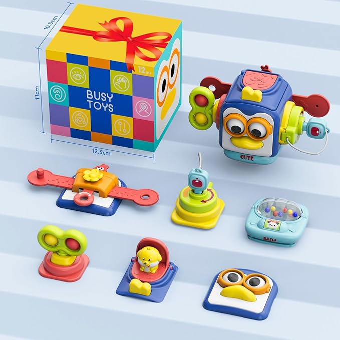 OSIMILY Montessori Toys for 1 Year Old, Baby Toys Travel Activities Busy Board Cube,Sensory Toys for Toddlers 1-3,Fine Motor Skills Educational Toys,Birthday Gift for Baby Aged 6, 9, 10, 12, 18 Months