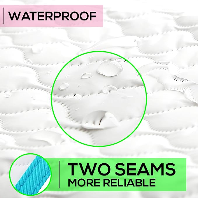 Baby Diaper Changing Mat - 31,5 x 25,5 inch Waterproof Portable Travel Changing Pad - Wipable Liners for Newborn Todlers Kids - Foldable Large Baby Nappy Changer Mat White w/Turquoise Changing mat
