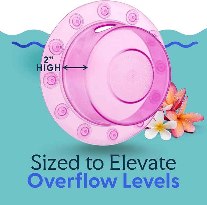 SlipX Solutions Bottomless Bath, Essential Overflow Drain Cover for Bathtub, Best Bath Accessories for Women, Adds Inches of Water to Your Tub for Deeper Soak, 4" Diameter, Pink
