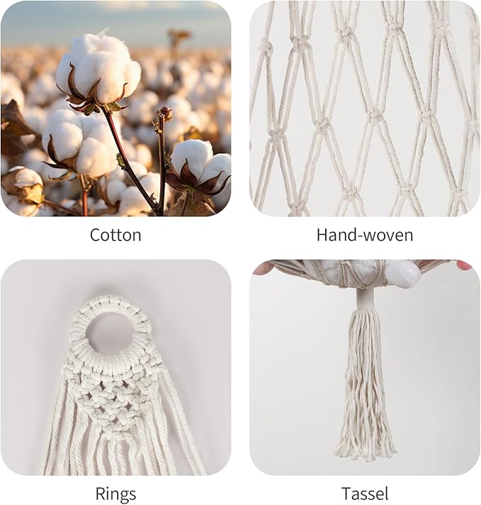 Stuffed Animal Storage, 5Ft Corner Hanging Stuffy Toy Hammock, Large Stuffed Animal Holder Organizer with Hooks, Macrame Plushie Net for Nursery Kids Playroom Bedroom Decoration (Cream)