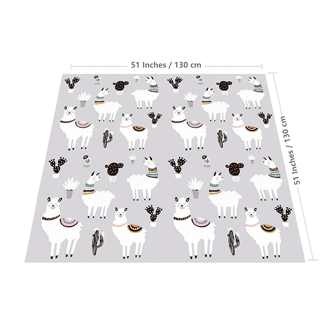 Baby Splat Mat for Under High Chair, 51 x 51 Inch Splash Mat, Waterproof and Washable Spill Mat, Anti-Slip Floor Protector