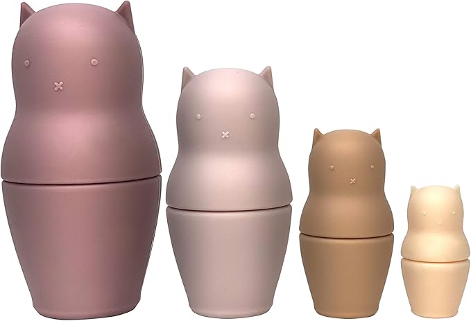 Hide N Seek Toddler (3+) Silicone Stacking Nesting Dolls Toy: Kozy Kittens