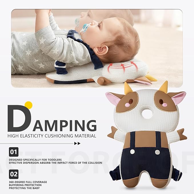 WKC Baby Head Protector Backpack with Knee Pads & Non-Slip Socks, Toddler Safety for Crawling & Walking (Style 23)