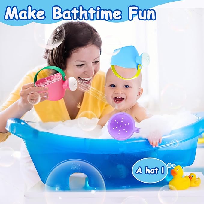 CreateView Baby Bath Toys for Kids Ages 1-3 3Pcs Toddler Bath Pool Toys for 1-3 2-4 Water Can Bathtub Pool Water Table Beach Toys Baby Gifts (Small Hand)
