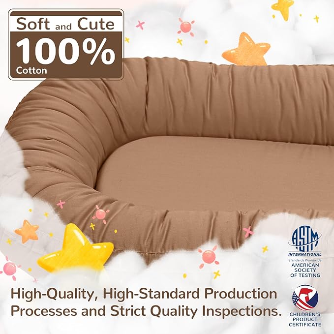 EAQ Baby Lounger, Infant Lounger for Newborn,Portable Baby Nest Cover Breathable & Soft, Newborn Essentials