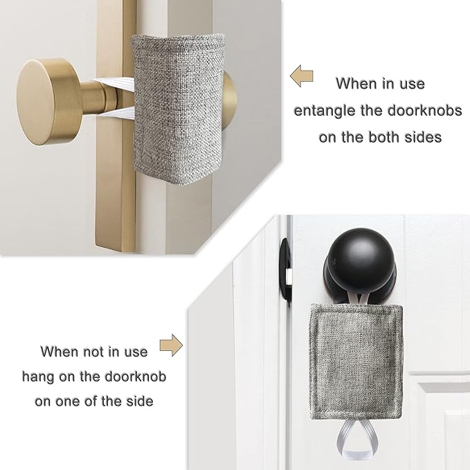 Door Silencer Padded Door Latch Cover, Baby Door Cushion Quiet Closer Door Lock Cover Universal Fit for No More Noise Light Sleeper Baby Nursery - 4 x 3 Inches, Light Grey, Set of 3