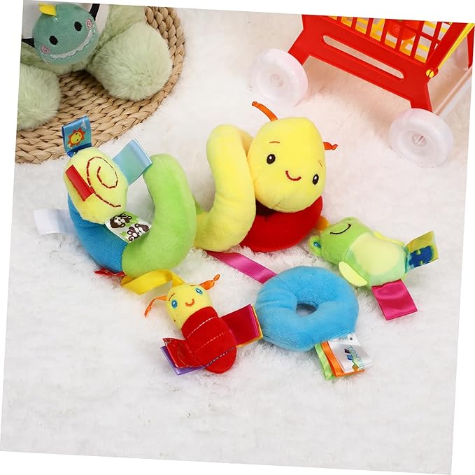 Car Seat Toys, Toys for Car Seat Crib Mobile Bed Around Rattle Bell Cartoon Insect Stroller Hanging Stuffed Wrap Spiral Safety Plush Toys for Crib Bed Stroller Car Seat Bar