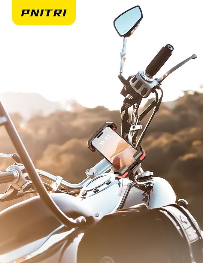 Pnitri 2 Pack Bike Phone Holder Mount [2025 Upgraded Gift Set]- Accesorios para Motos Stand, 3S Easy Install, Motorcycle Phone Mount Universal Handlebar, Bike Accessories for Adult