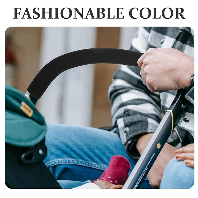 Stroller Handle Cover Replacement Foam Grip for Baby Pushchair Black Sponge Handlebar Protector Lightweight 19.7 Inch Sleeve for Infant and Toddler Strollers