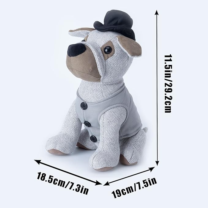 Marwood Cute Door Stopper Decorative Door Stops for Home and Office, Gentleman Dressed Dog Weighted Interior Doorstop Fabric Stuffed Animal Door Stopper Floor Decorative