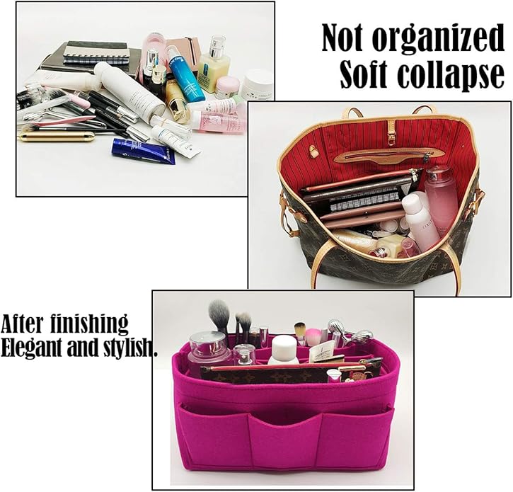 LEXSION Felt Purse Insert Bag Organizer Bag In Bag For Handbag Purse Organizer Fits Speedy Neverfull