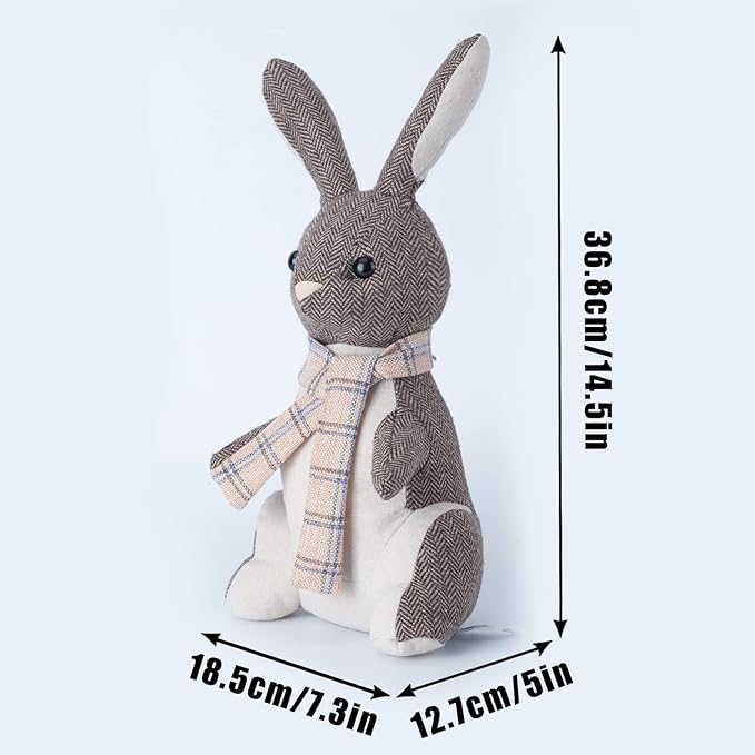 Marwood Cute Door Stopper Decorative Door Stops for Home and Office, Rabbit Weighted Interior Doorstop Fabric Stuffed Animal Door Stopper Floor Decorative