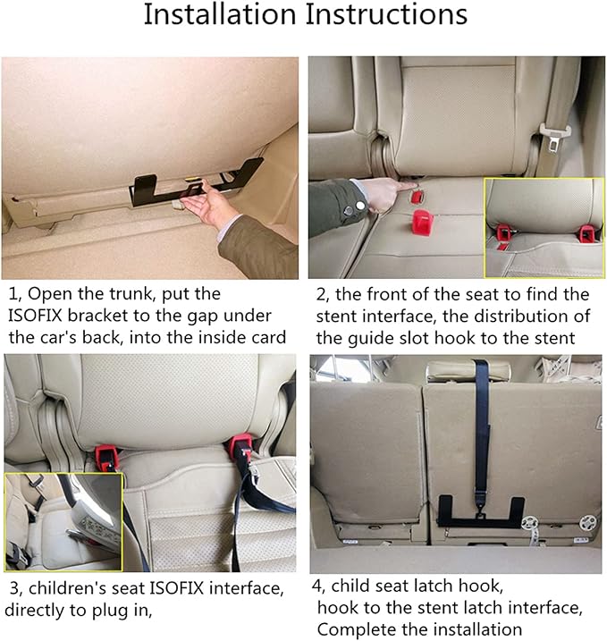 Universal Child Seat Restraint Anchor Mounting Kit for ISOFIX Connector Latch Interface Bracket Universal for Cars