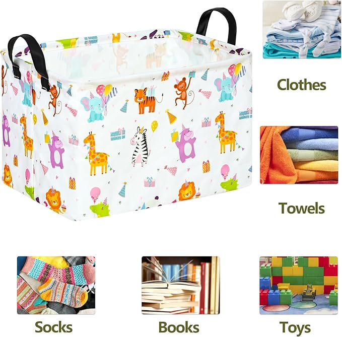 ACMUUNI Rectangle Gift Shelf Nursery Storage Basket Laundry Hamper Storage Box and Bins for Home Clothes with Handles