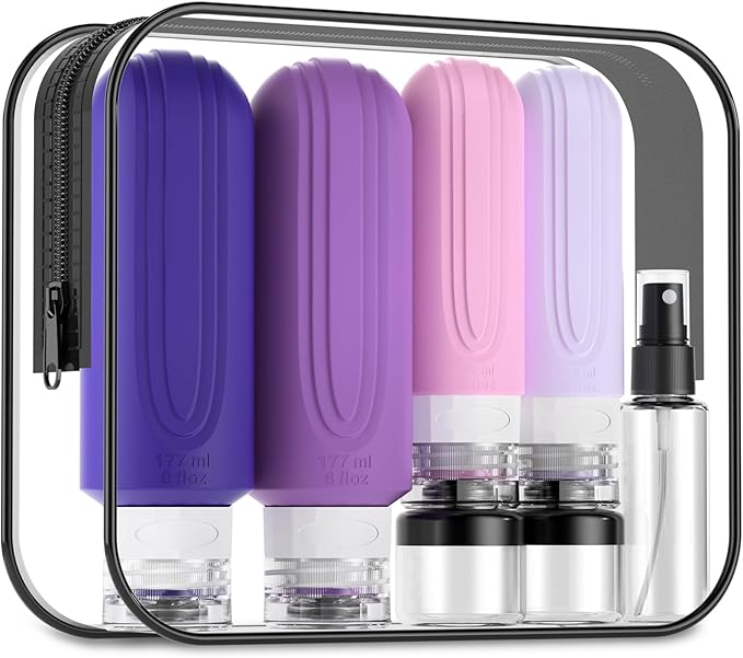 Mrsdry 16 Pack Travel Bottles for Toiletries, Oversize 6oz Silicone Travel Containers, Leak Proof Refillable Liquid Shampoo And Conditioner Travel Essentials