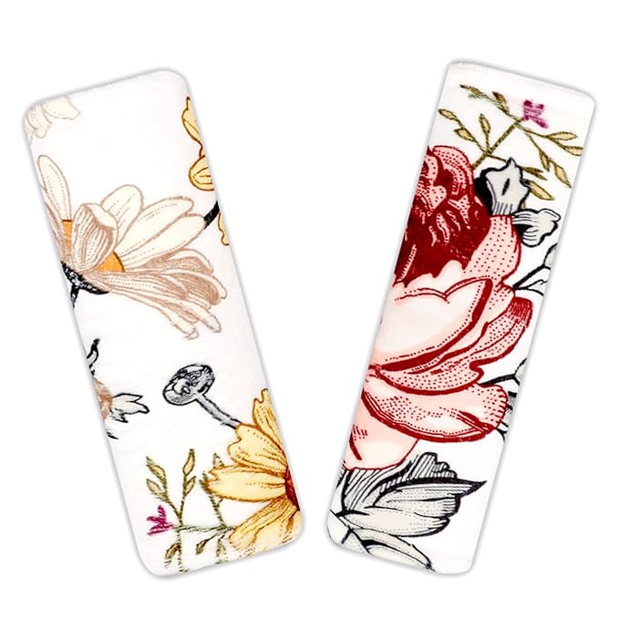 Baby Car Seat Strap Covers Shoulder Pads for Baby Kid, Super Soft Infant Carseat Belt Covers for All Car Seat Stroller, Floral