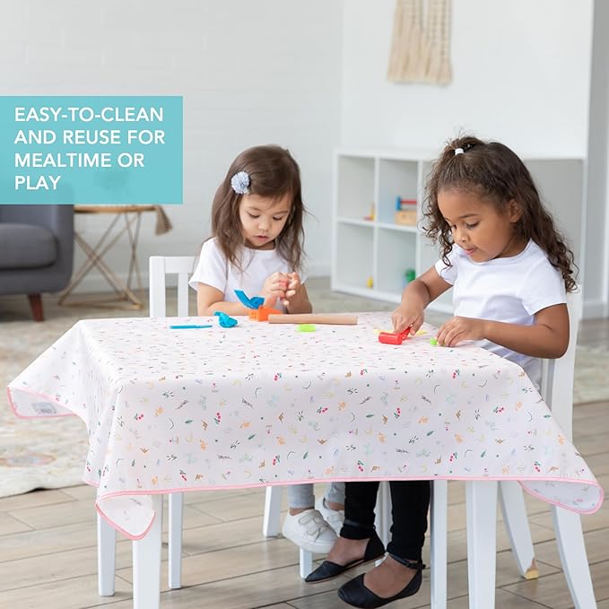 Bumkins Disney Baby Splat Mat for Under High Chair, Babies Toddlers Eating Mess Mat, Waterproof Reusable Cloth for Arts and Crafts, Playtime Mat for Kids, Floor or Table 42inx42in, Princess Magic Pink