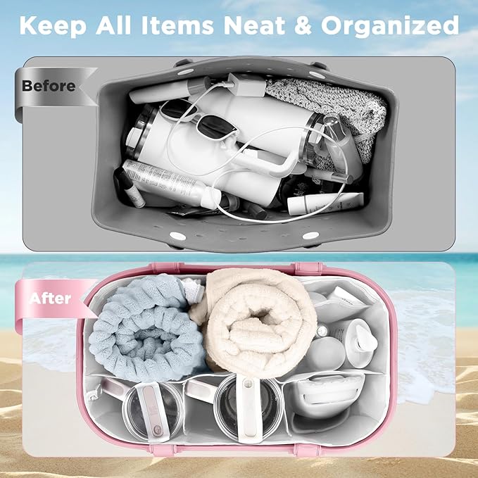 OUTXE Beach Bag Organizer Inserts Compatible with Extra Large Simple Modern Bag Accessories, Lightweight Mesh Insert Divider Pouch for XL Simple Modern Bag, Beach Tote Bag Insert for Organizing