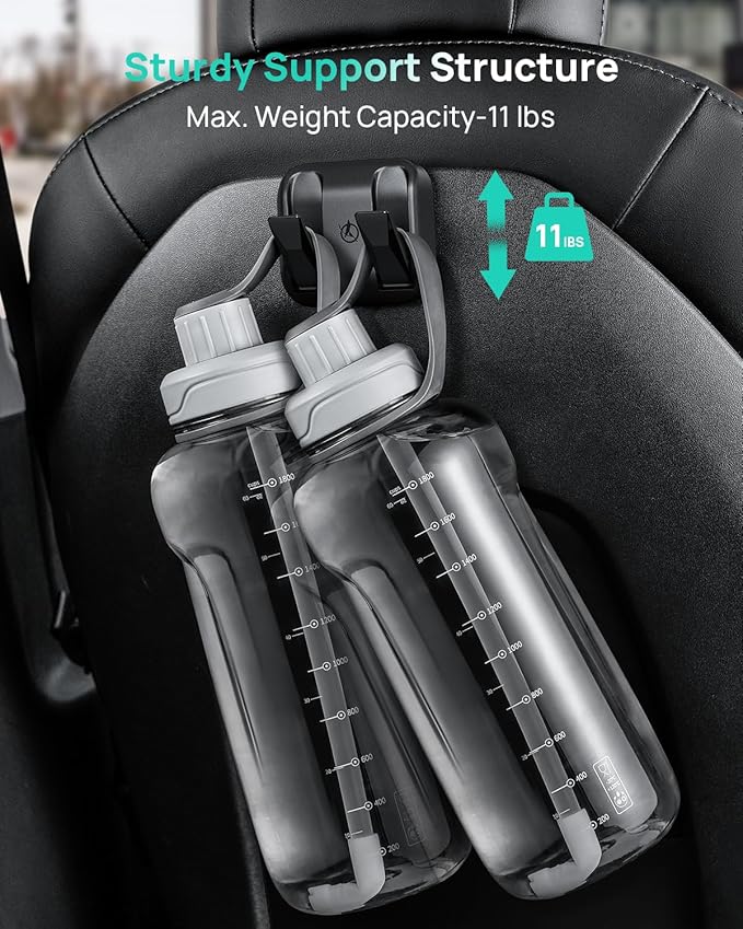 2 Pack Foldable Car Seat Hooks for Tesla Model Y Model 3 Accessories 2026 2025 2024 2023 2022 2021 (Includes Model Y Juniper and Model 3 Highland), Anti-Drop Purse Holder Seat Back Hanger (Black)