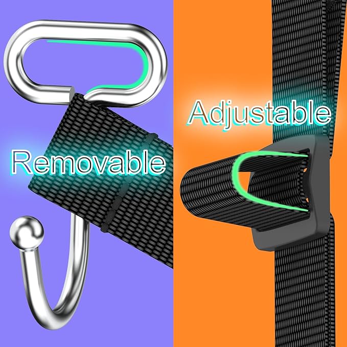 QUIDAOSO Car Headrest Hooks for Purse and Bags, Purse Holder for Car, Adjustable Back Seat Hanger, Metal Heavy Duty 100 lbs, (C1)
