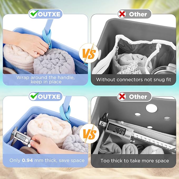 OUTXE Beach Bag Organizer Compatible with Baby Bogg Bag Accessories Inserts, Lightweight Mesh Insert Divider Pouch for Small Bogg Bags, Beach Tote Bags Insert for Organizing