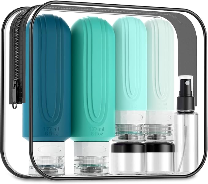 Mrsdry 16 Pack Travel Bottles for Toiletries, Oversize 6oz Silicone Travel Containers, Leak Proof Refillable Liquid Shampoo And Conditioner Travel Essentials