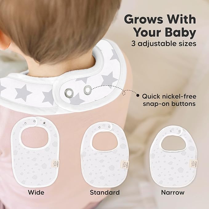 8-Pack Organic Baby Bibs for Boys, Girls - Soft Cotton Drooling and Teething Bibs for Baby Girl & Boy, Extra Absorbent, Easy to Clean & Put On for Toddler, Newborn, Infant 0-24 Months (Constellation)