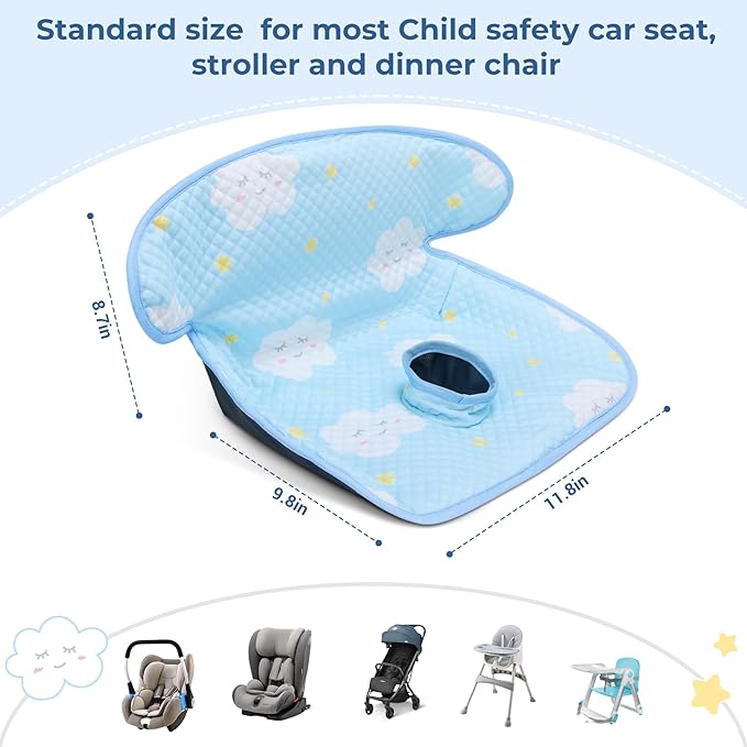 COOLBEBE Car Seat Protector for Potty Training, 2 Pack Dry Waterproof Car Seat Liner Toilet Training for Baby Infant Toddler, Piddle Pads Cover Car Seat Pad for Strollers & Carseat (Blue,2PC)