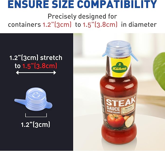 Extra Small Silicone Stretch Lids 1.2 Inch Reusable Silicone Jar Cover to Fit 1.2 Inch to 1.5 Inch Blue 8 pcs