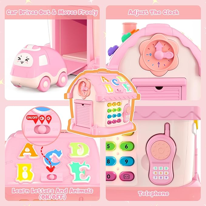 Toys for 1 Year Old Girl Gifts, Musical House Learning Toddler Toys with Story, Letter, Games 1st First Birthday Gifts for Girls 6-12 12-18 Months