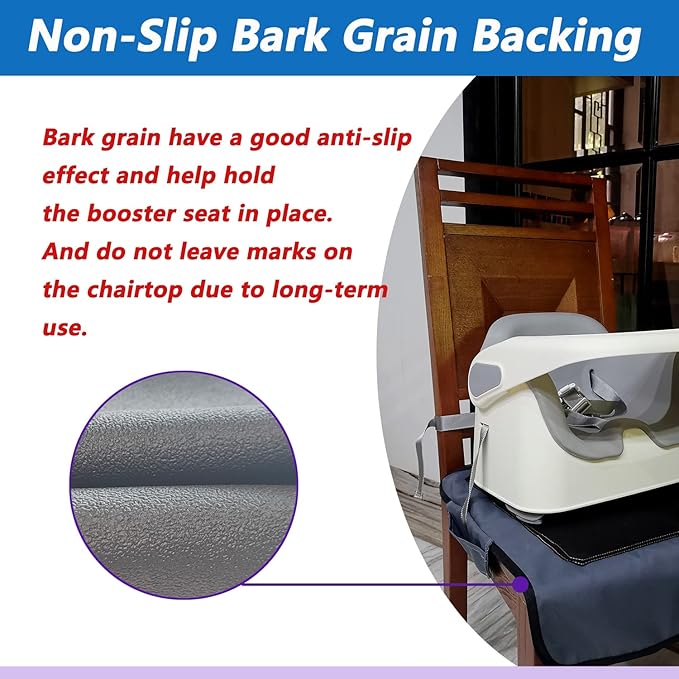 Extra Large Booster Chair Protector Cover,Dining High Chair Seat Cover Protect Booster Chair Cover,Non-Slip Bark Grain Backing, Waterproof,Oil-Proof and Stain-Proof,Easy to Wipe Clean grey 2pcs