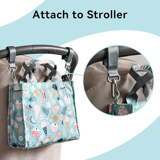 PHEBEN Small Diaper Bag Tote Waterproof Travel Mini Diaper Bag Multi-Function Baby Handbag Crossbody Purse(Cartoon Dessert)